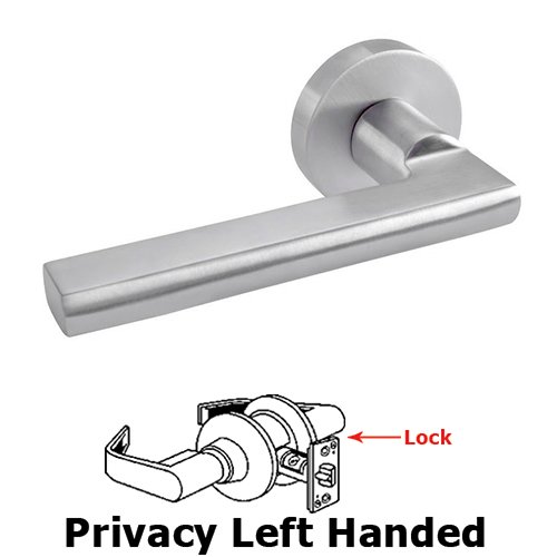Privacy Left Handed Door Lever in Satin Stainless Steel