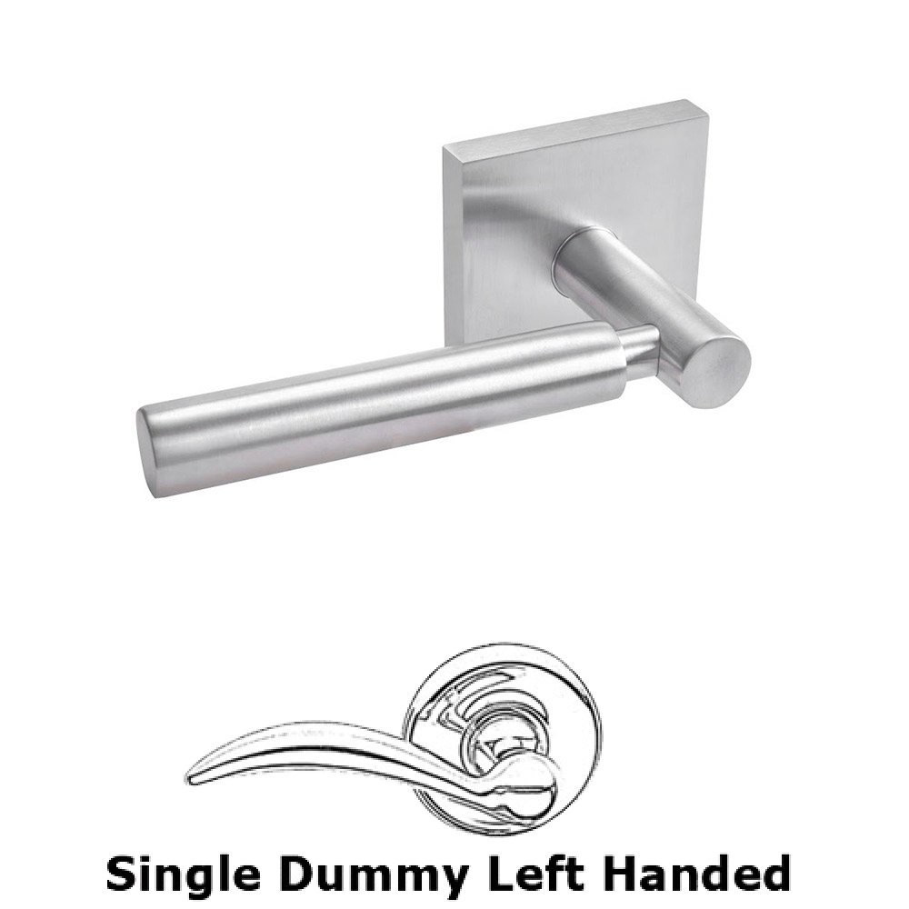 Single Dummy Left Handed Door Lever in Satin Stainless Steel
