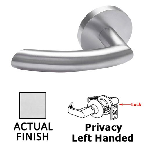 Privacy Left Handed Door Lever in Polished Stainless Steel