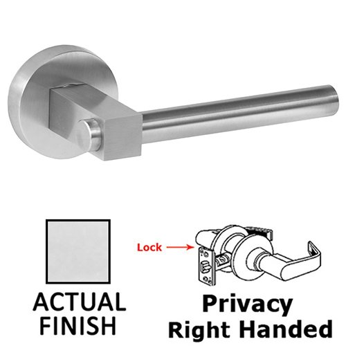 Privacy Right Handed Door Lever in Polished Stainless Steel