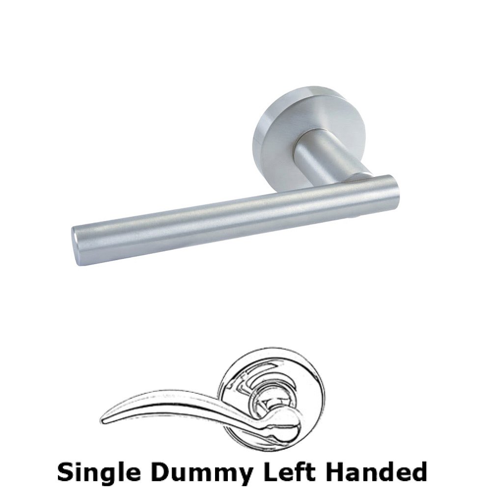 Single Dummy Left Handed Door Lever in Satin Stainless Steel