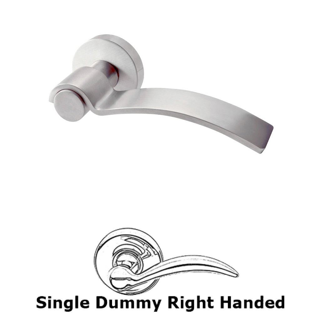 Single Dummy Right Handed Door Lever in Satin Stainless Steel