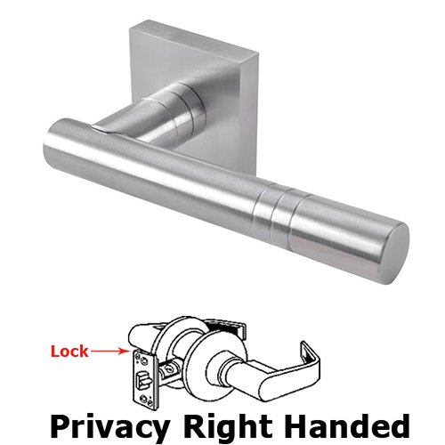 Privacy Right Handed Door Lever in Satin Stainless Steel
