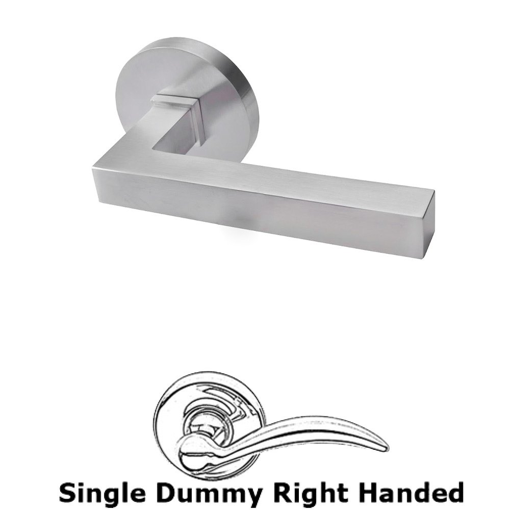 Single Dummy Right Handed Door Lever in Satin Stainless Steel