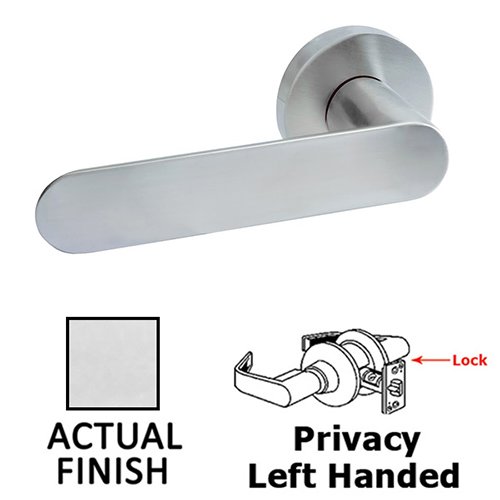 Privacy Left Handed Door Lever in Polished Stainless Steel