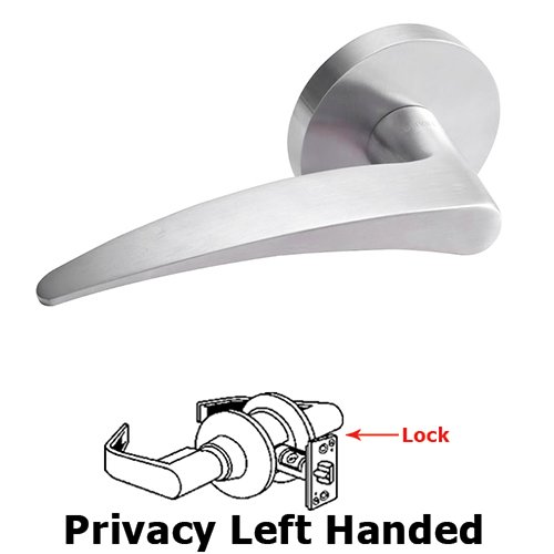 Privacy Left Handed Door Lever in Satin Stainless Steel