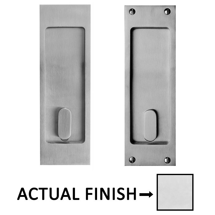 8 1/4" Square Passage Pocket Door Lock in Polished Stainless Steel