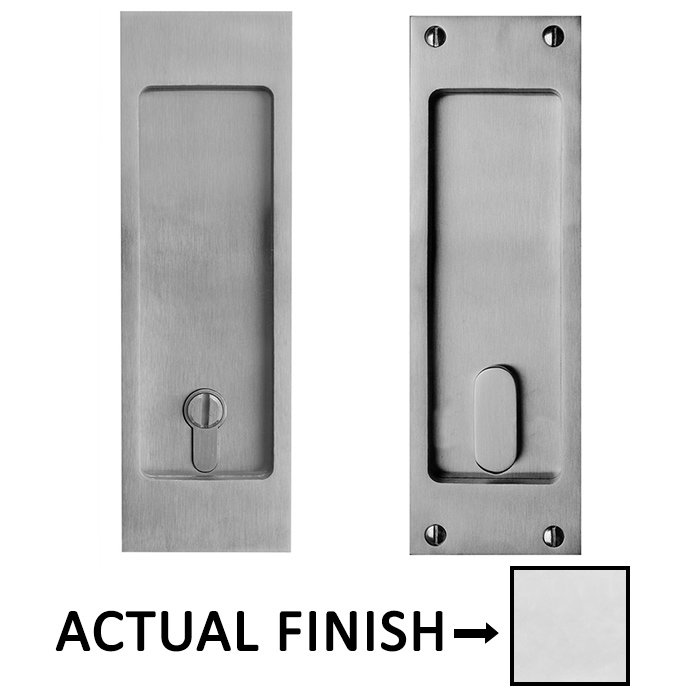 8 1/4" Square Privacy Pocket Door Lock in Polished Stainless Steel