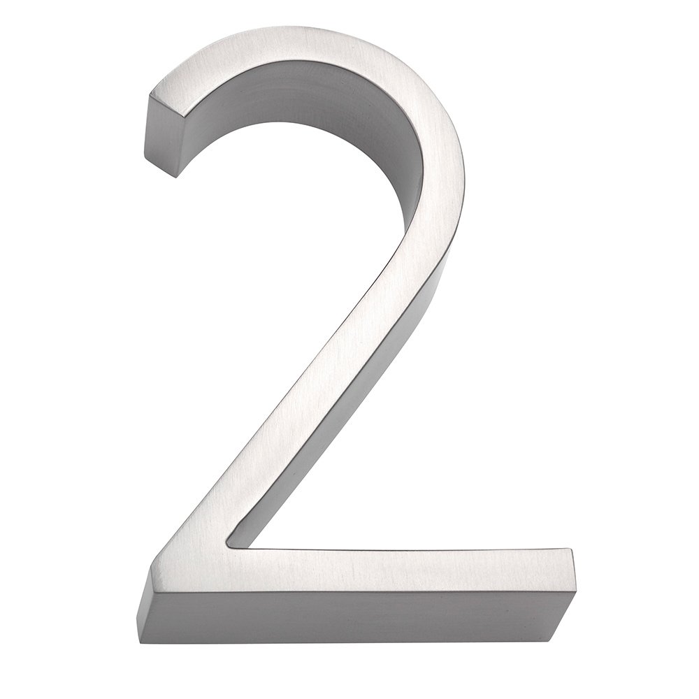 #2 House Number in Satin Stainless Steel