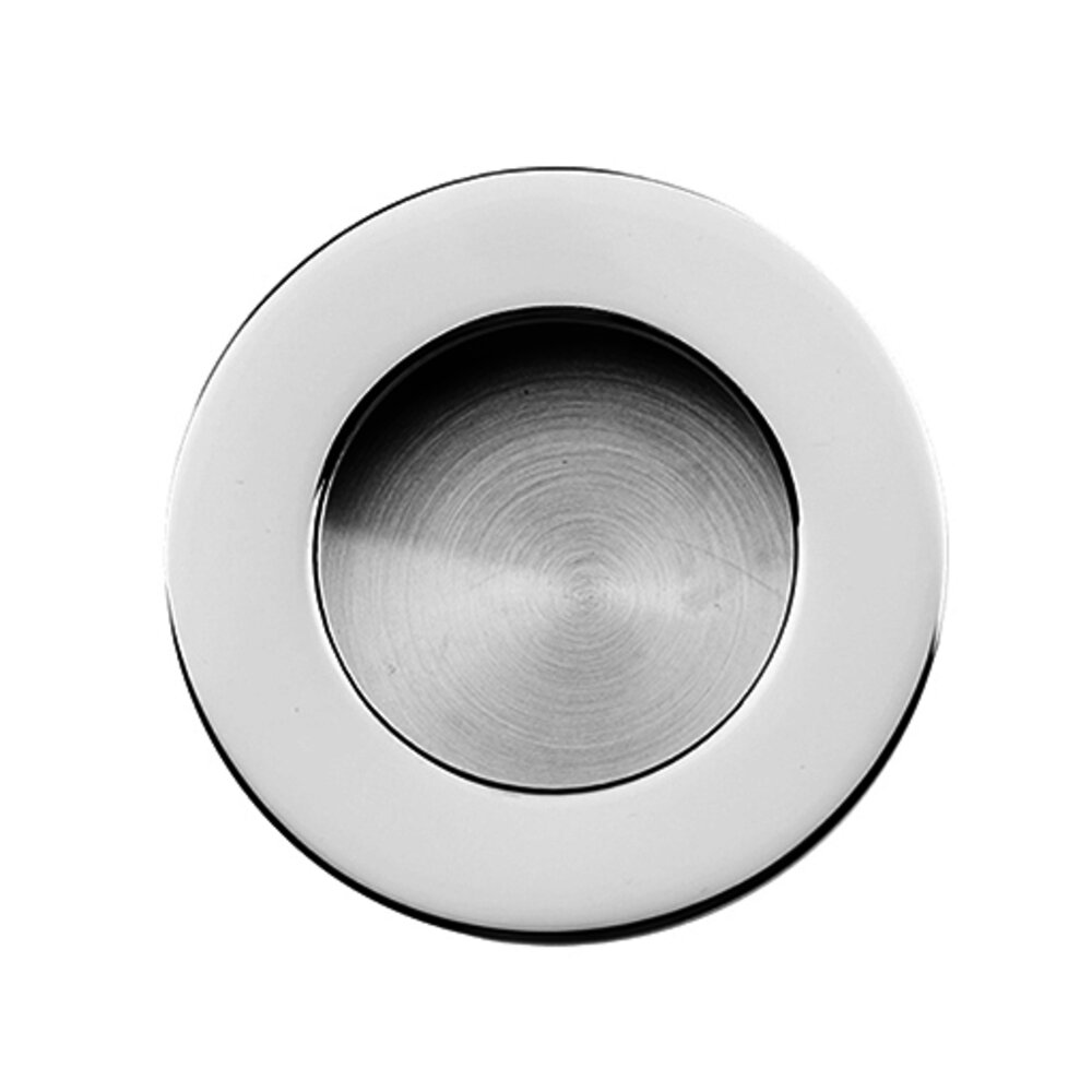 3 3/8" Diameter Recessed Pull in Polished Stainless Steel