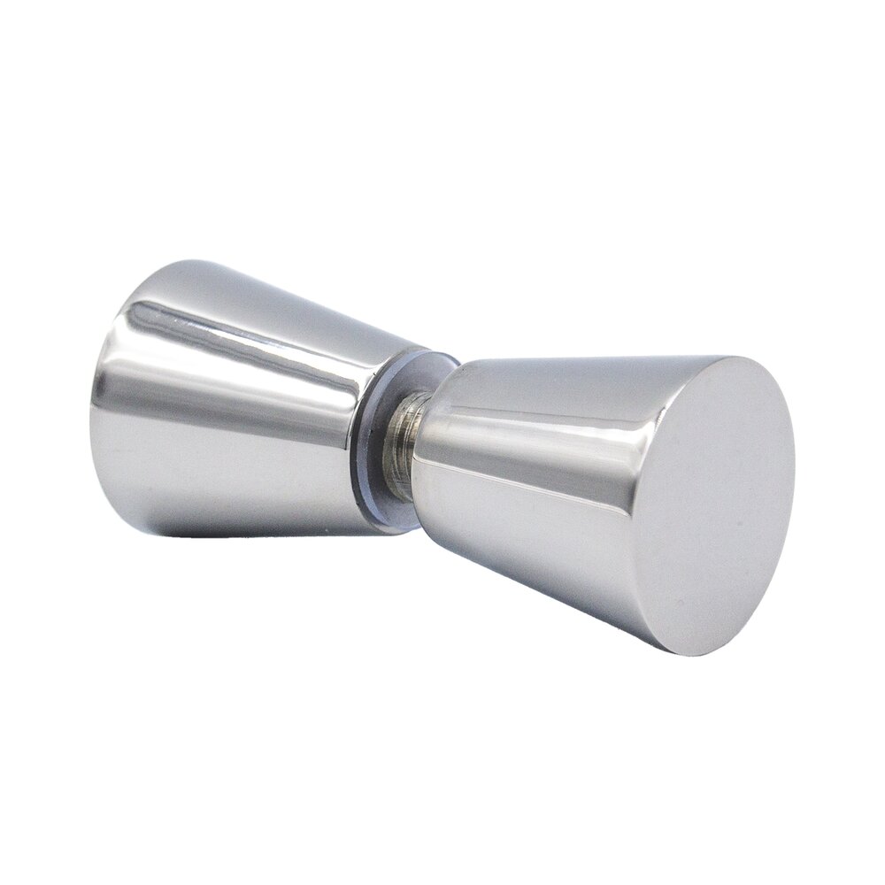 1 1/8" Diameter Back to Back Conic Shower Knob in Polished Stainless Steel