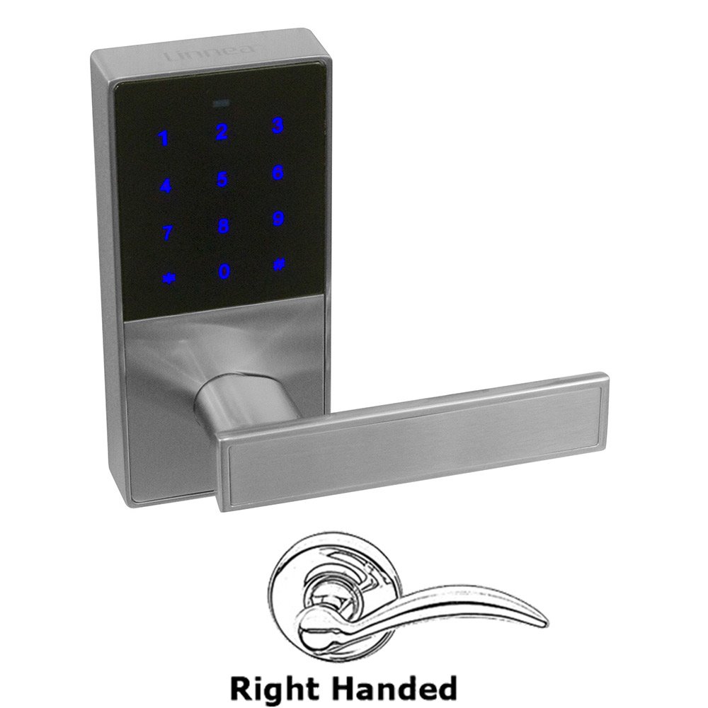 Electronic Key Pad Door Lever in Satin Stainless Steel