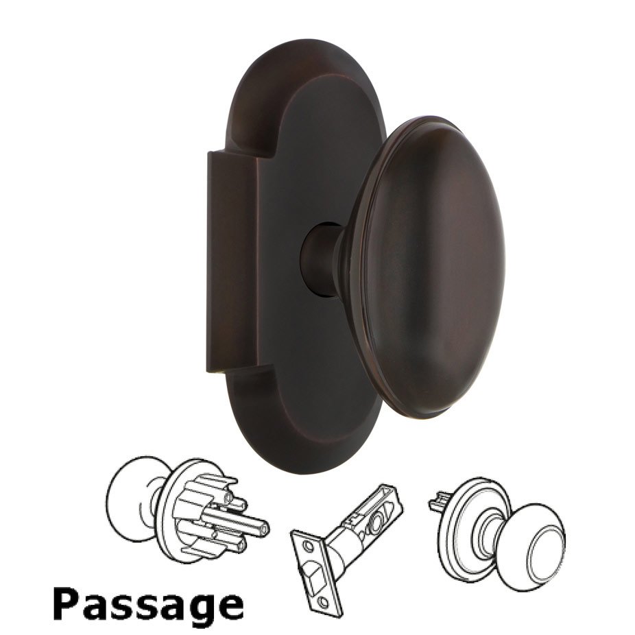 Complete Passage Set - Cottage Plate with Homestead Door Knob in Timeless Bronze