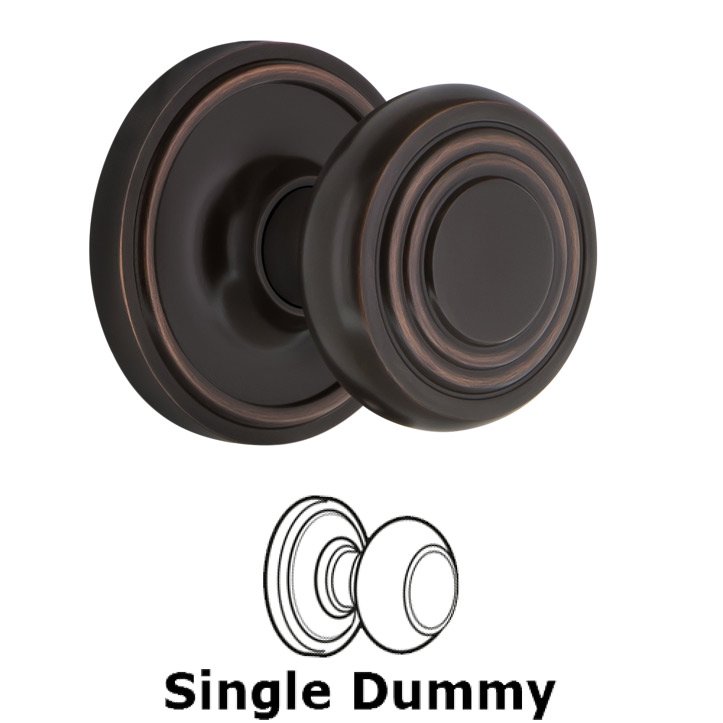 Single Dummy Classic Rosette with Deco Door Knob in Timeless Bronze