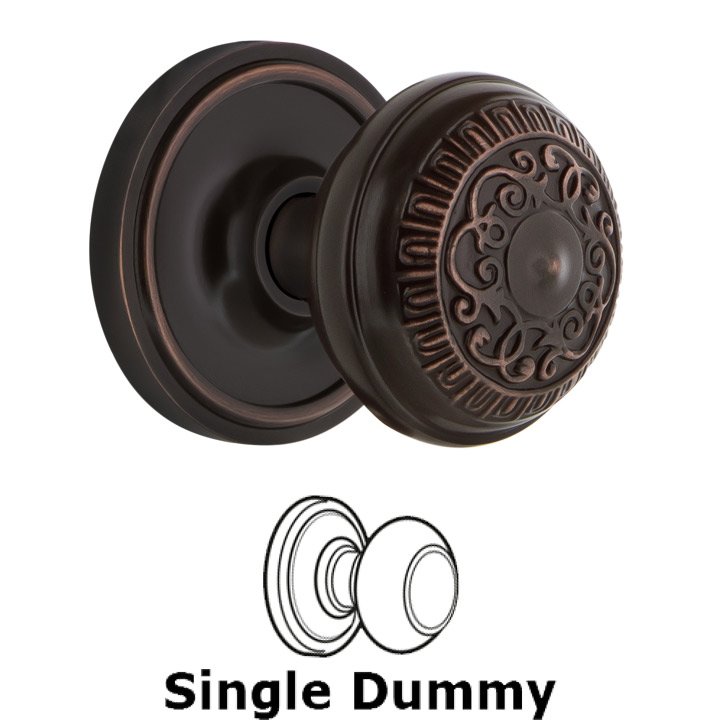 Single Dummy Classic Rosette with Egg & Dart Door Knob in Timeless Bronze