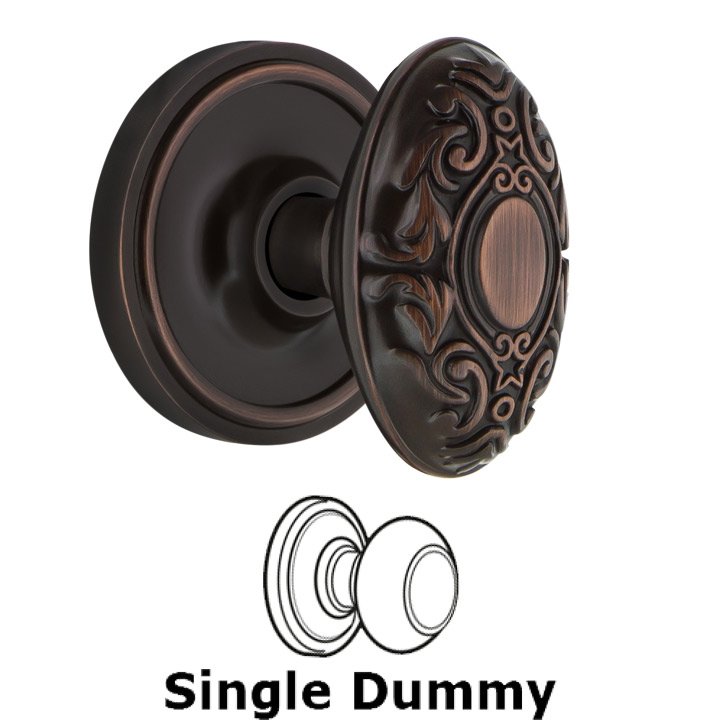 Single Dummy Classic Rosette with Victorian Door Knob in Timeless Bronze