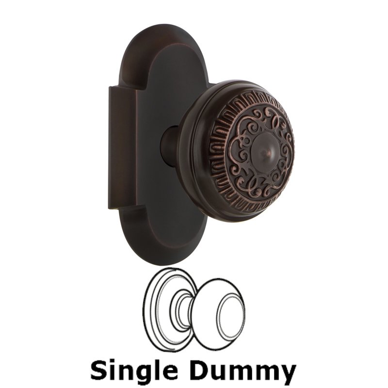 Single Dummy - Cottage Plate with Egg & Dart Door Knob in Timeless Bronze