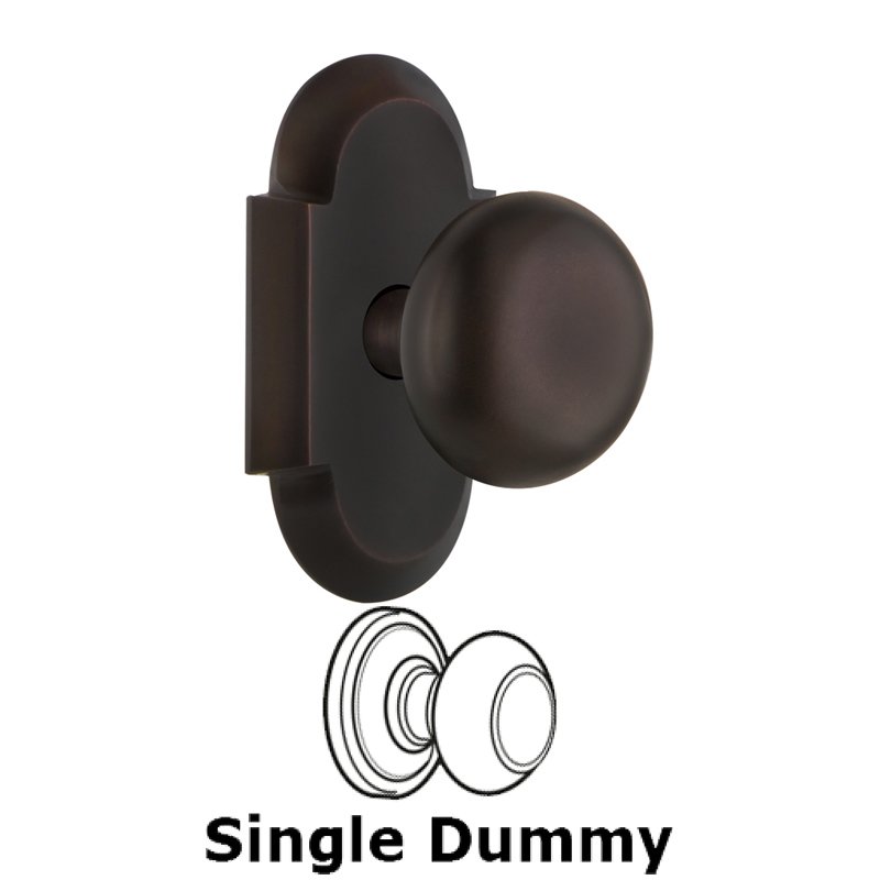 Single Dummy - Cottage Plate with New York Door Knobs in Timeless Bronze