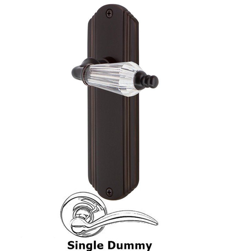 Single Dummy - Deco Plate with Parlor Lever in Timeless Bronze