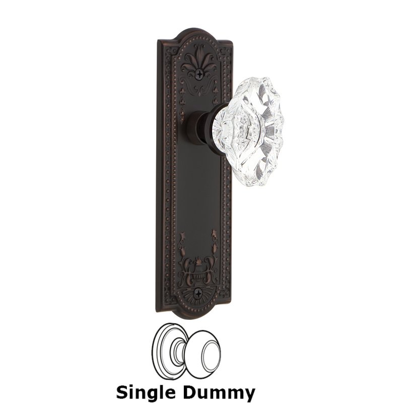Single Dummy - Meadows Plate with Chateau Door Knob in Timeless Bronze