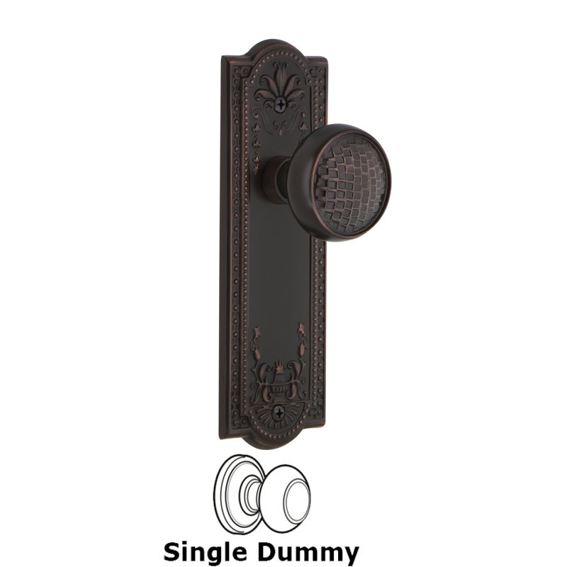Single Dummy - Meadows Plate with Craftsman Door Knob in Timeless Bronze