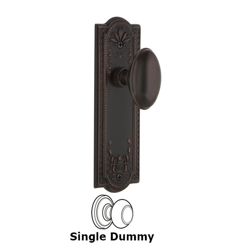 Single Dummy - Meadows Plate with Homestead Door Knob in Timeless Bronze