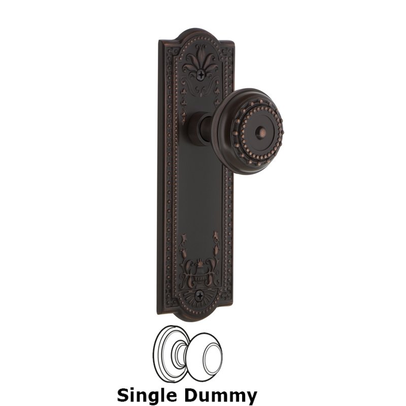 Single Dummy - Meadows Plate with Meadows Door Knob in Timeless Bronze