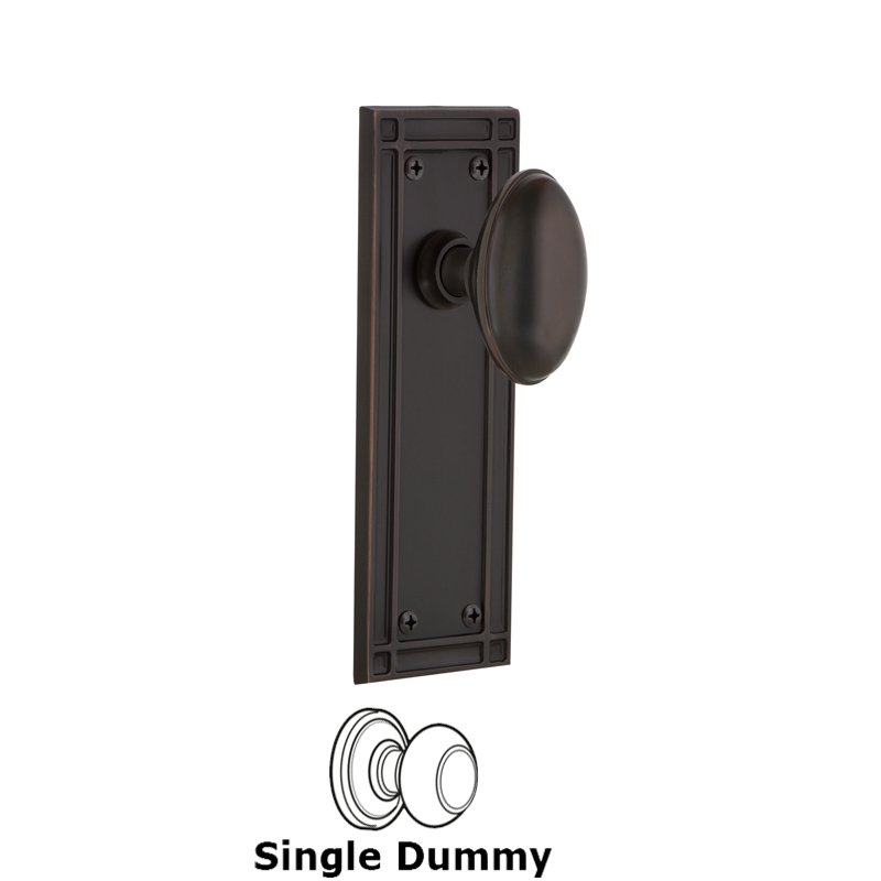 Single Dummy - Mission Plate with Homestead Door Knob in Timeless Bronze