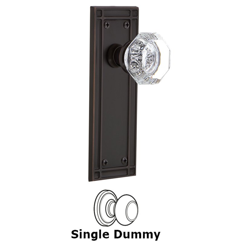 Single Dummy - Mission Plate with Waldorf Door Knob in Timeless Bronze