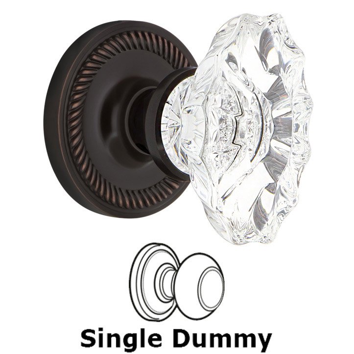 Single Dummy - Rope Rosette with Chateau Door Knob in Timeless Bronze