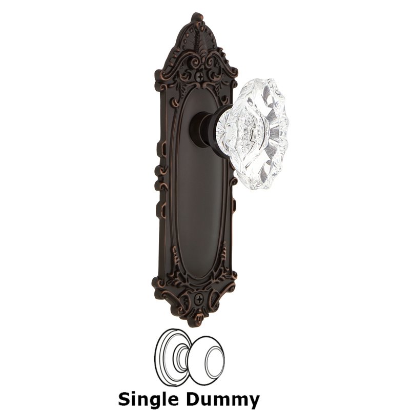 Single Dummy - Victorian Plate with Chateau Door Knob in Timeless Bronze