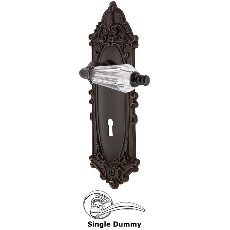 Single Dummy with Keyhole - Victorian Plate with Parlor Lever in Timeless Bronze
