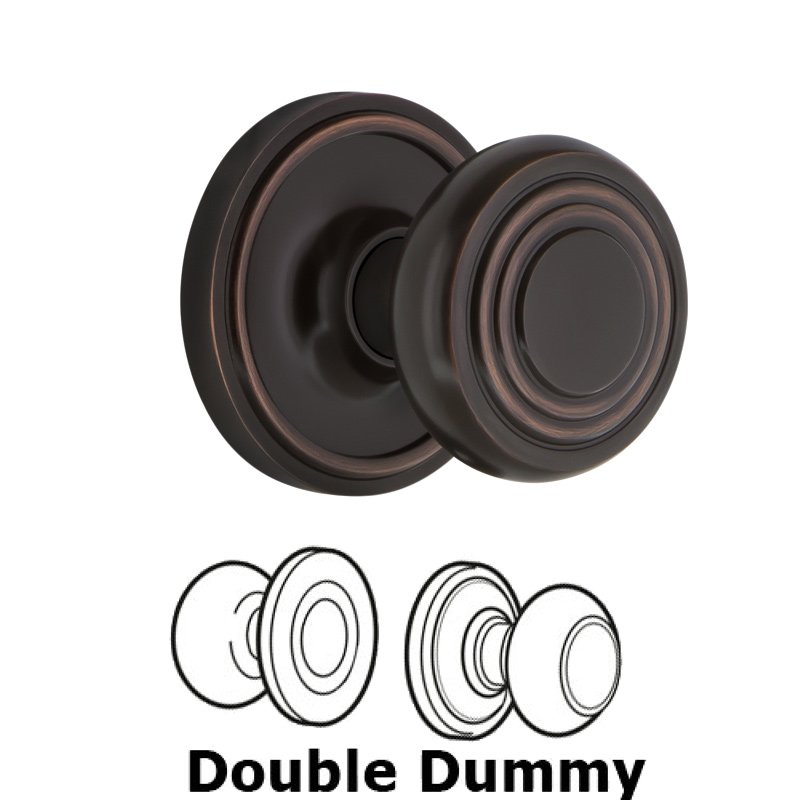 Double Dummy Classic Rosette with Deco Door Knob in Timeless Bronze