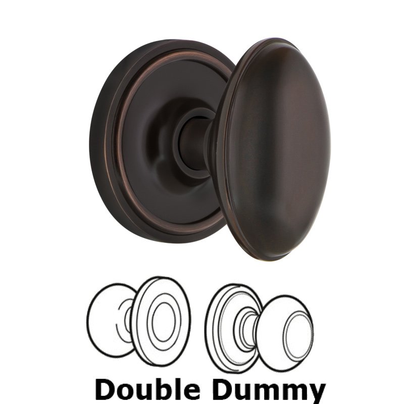 Double Dummy Classic Rosette with Homestead Door Knob in Timeless Bronze