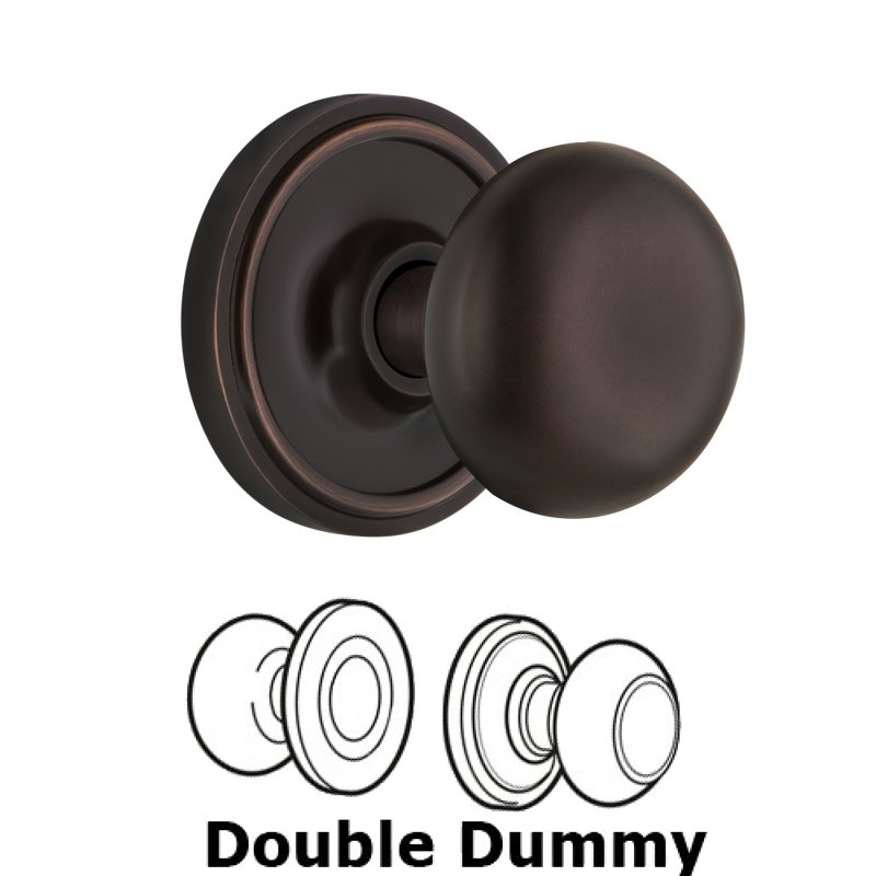 Double Dummy Classic Rosette with New York Door Knobs in Timeless Bronze