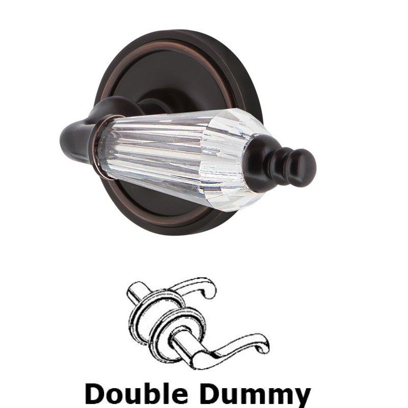 Double Dummy Classic Rosette with Parlor Lever in Timeless Bronze