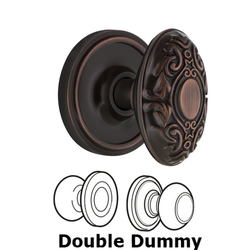 Double Dummy Classic Rosette with Victorian Door Knob in Timeless Bronze