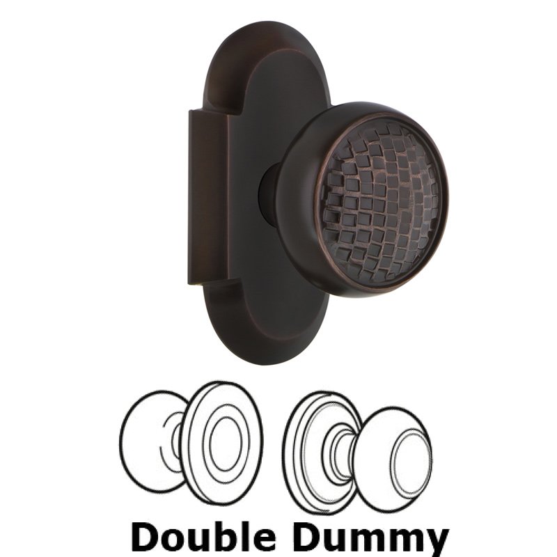 Double Dummy Set - Cottage Plate with Craftsman Door Knob in Timeless Bronze