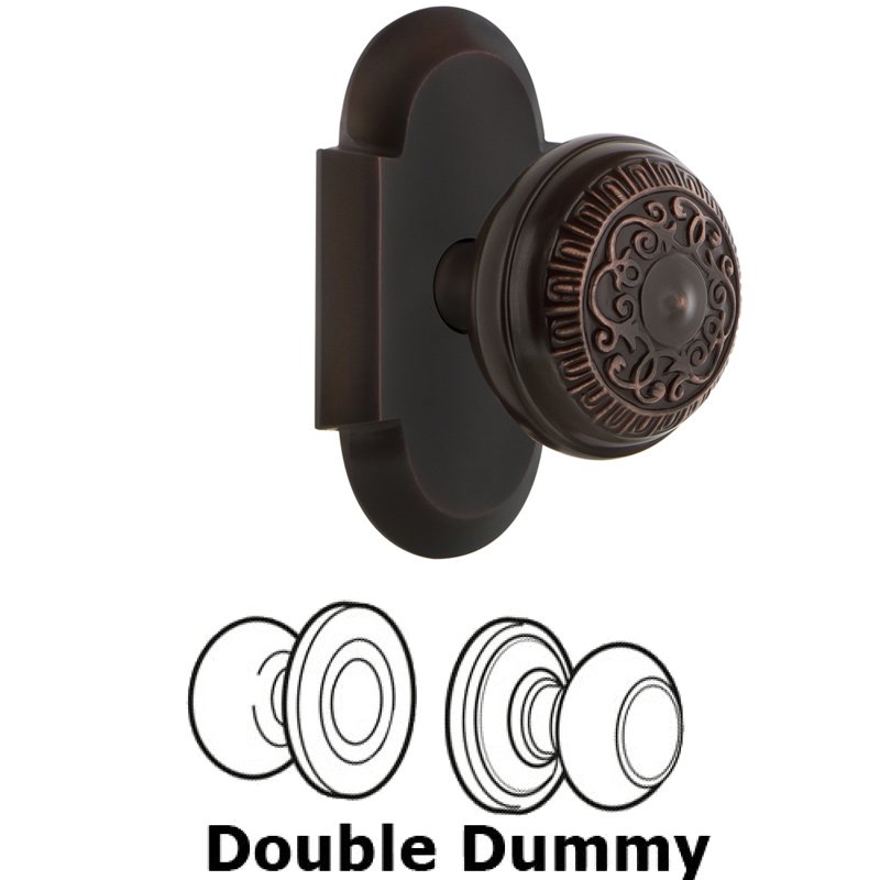Double Dummy Set - Cottage Plate with Egg & Dart Door Knob in Timeless Bronze