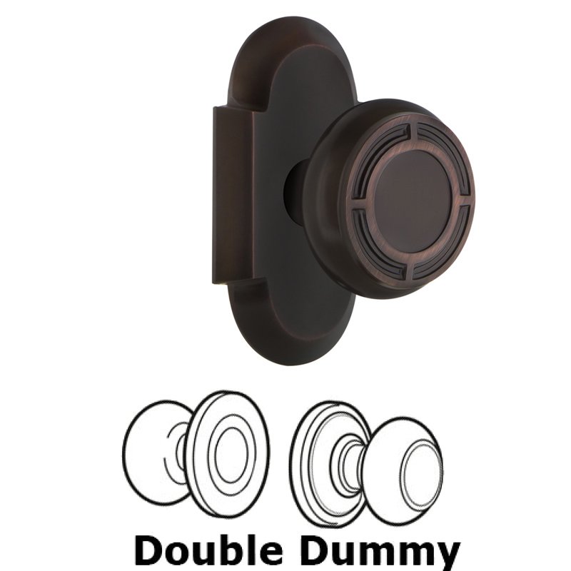 Double Dummy Set - Cottage Plate with Mission Door Knob in Timeless Bronze