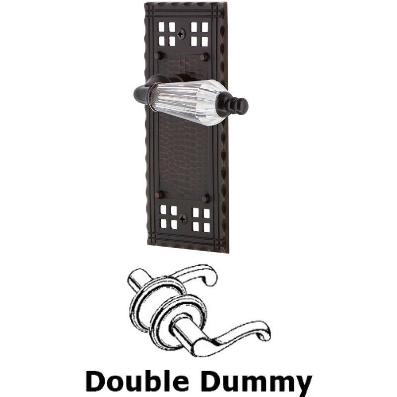 Double Dummy Set - Craftsman Plate with Parlor Lever in Timeless Bronze