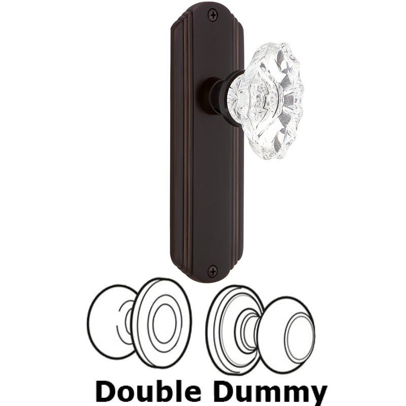 Double Dummy Set - Deco Plate with Chateau Door Knob in Timeless Bronze