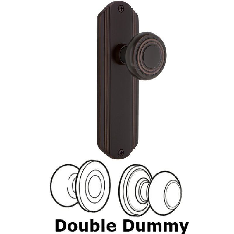 Double Dummy Set - Deco Plate with Deco Door Knob in Timeless Bronze