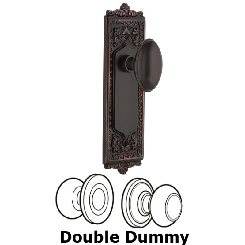 Double Dummy Set - Egg & Dart Plate with Homestead Door Knob in Timeless Bronze