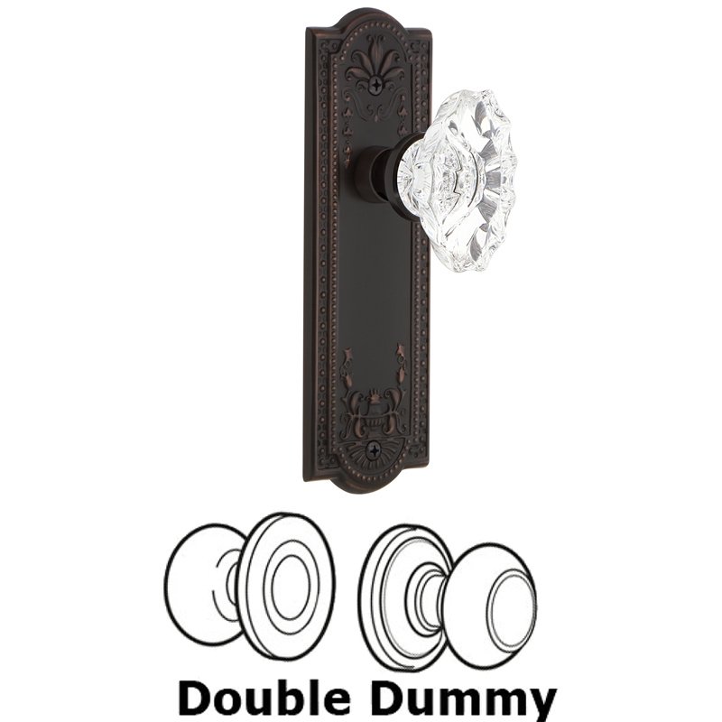 Double Dummy Set - Meadows Plate with Chateau Door Knob in Timeless Bronze