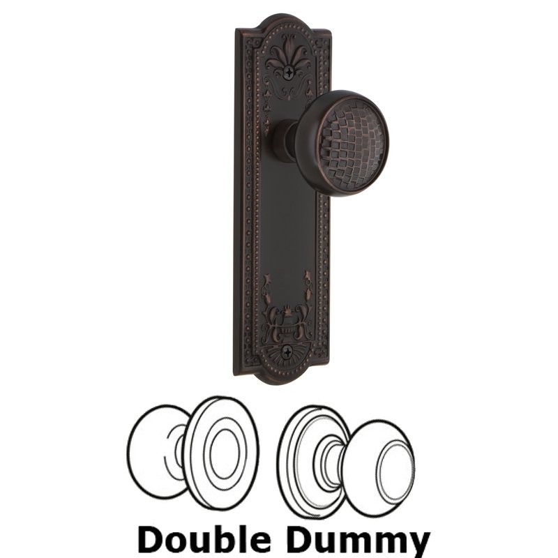 Double Dummy Set - Meadows Plate with Craftsman Door Knob in Timeless Bronze