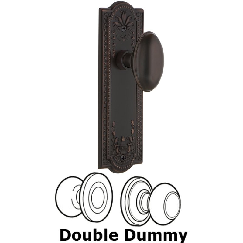 Double Dummy Set - Meadows Plate with Homestead Door Knob in Timeless Bronze