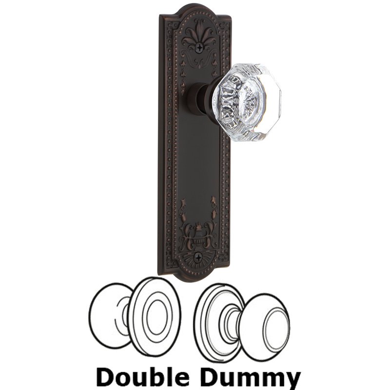 Double Dummy Set - Meadows Plate with Waldorf Door Knob in Timeless Bronze