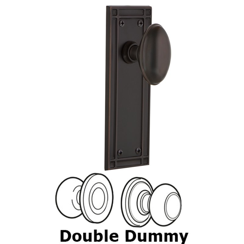 Double Dummy Set - Mission Plate with Homestead Door Knob in Timeless Bronze