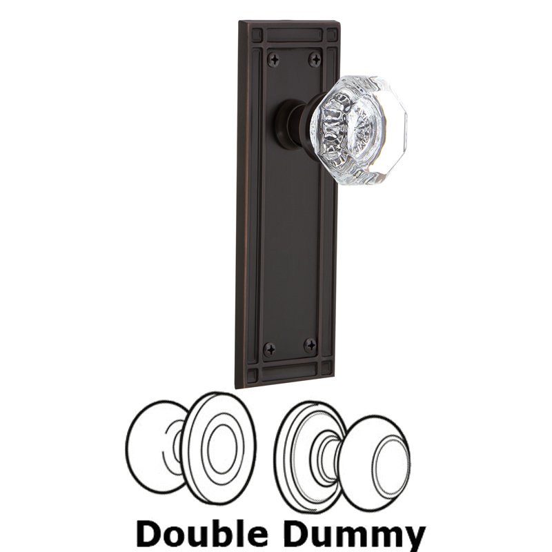 Double Dummy Set - Mission Plate with Waldorf Door Knob in Timeless Bronze